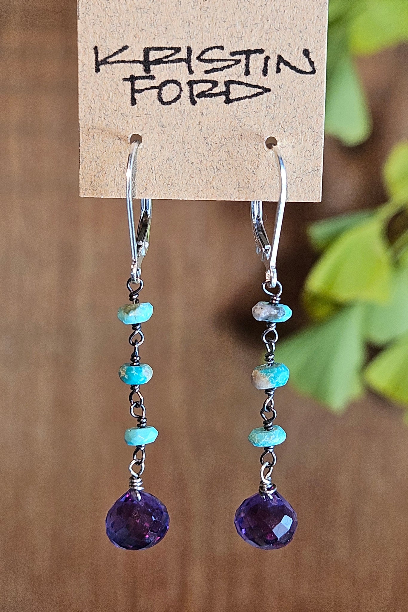 Amethyst & Turquoise Earrings  EBL7125OX