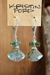 Labradorite & Green Tourmaline Earrings  EBK5225