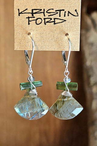 Labradorite & Green Tourmaline Earrings  EBK5225