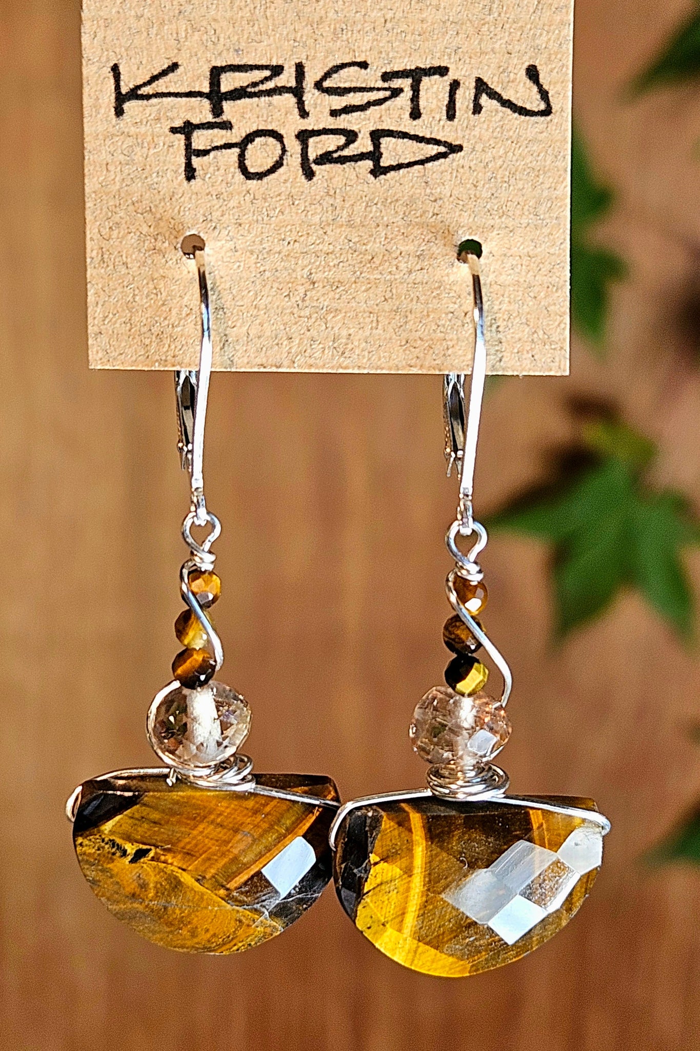 Tigers Eye & Natural Topaz Earrings  EBR4525