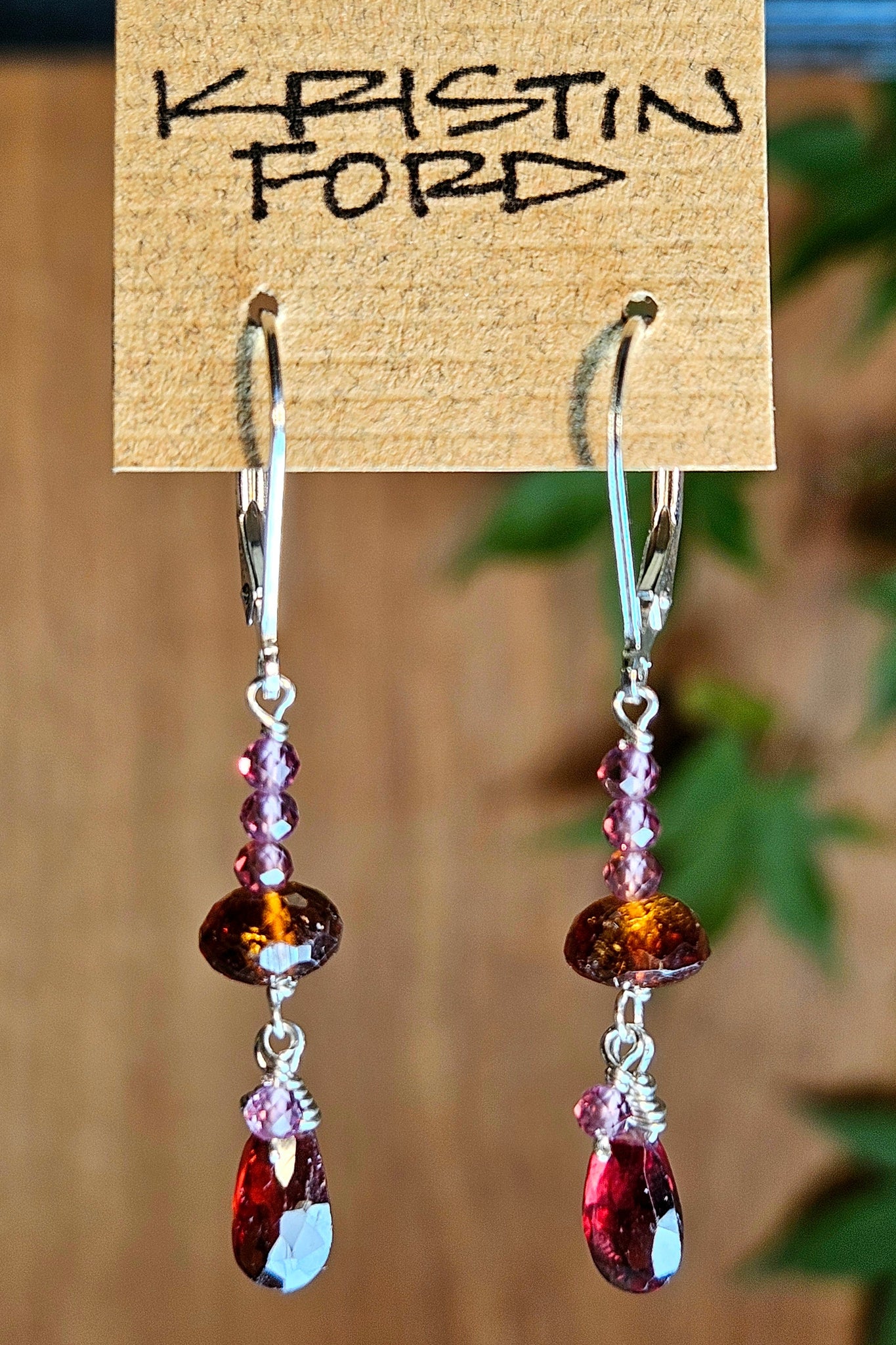 Garnet, Hessonite & Rhodolite Earrings  ERD5225