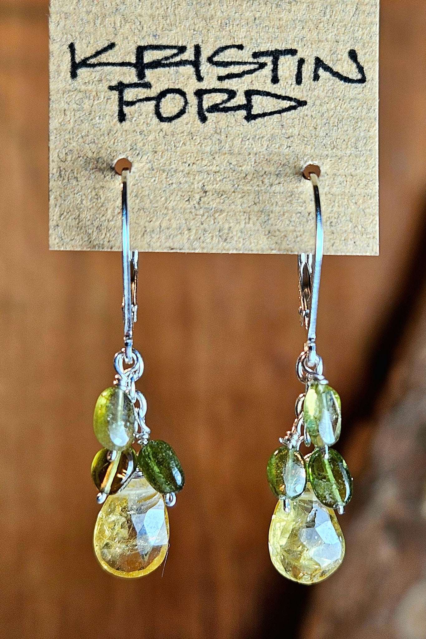 Grossular Garnet & Green Tourmaline Earrings  EGR4725