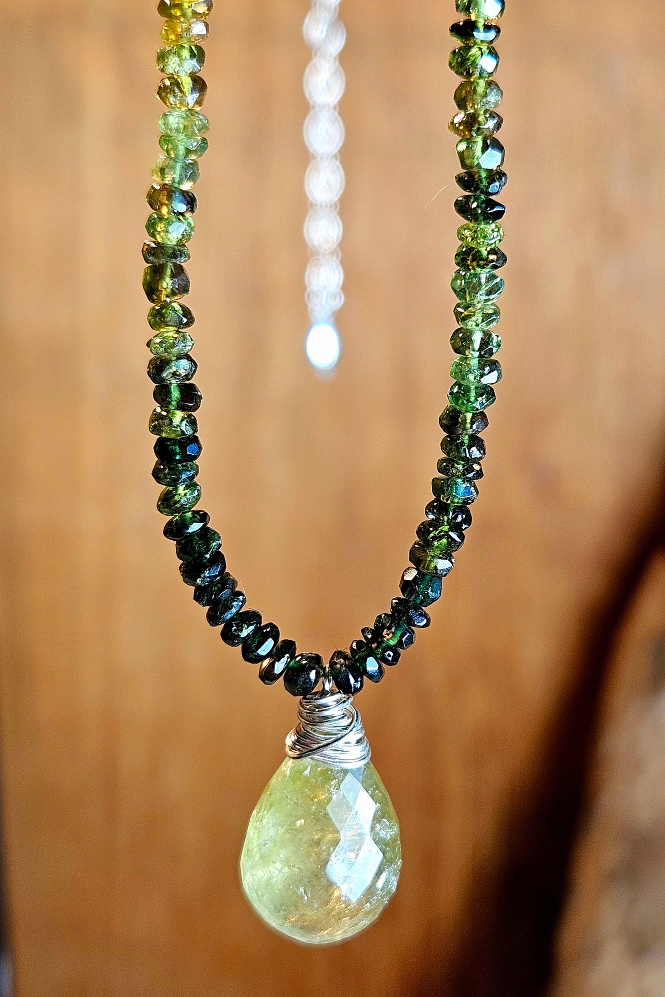 Grossular Garnet & Green Tourmaline Necklace  NGR4725