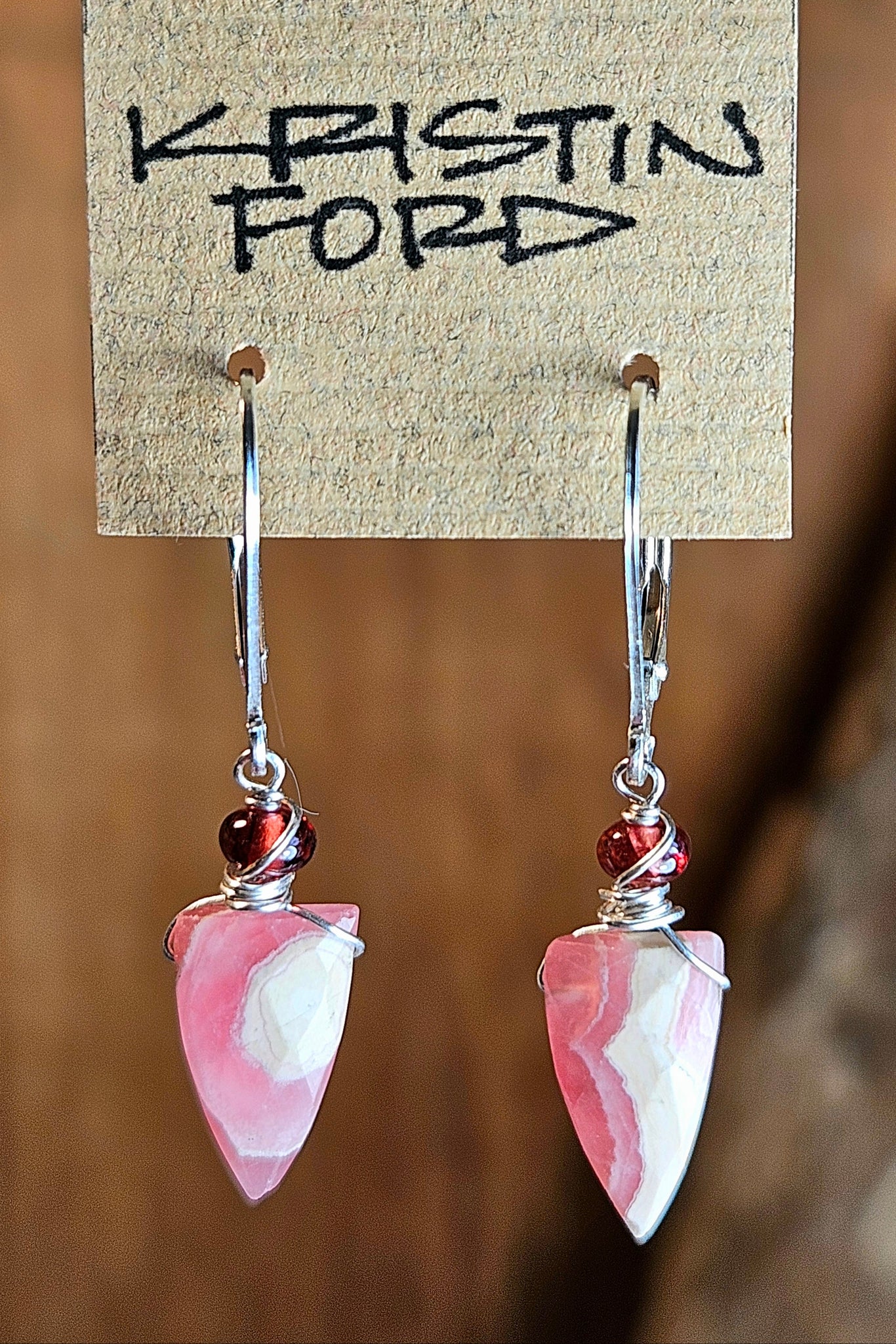 Rhodochrosite & Garnet Earrings  ERD5025