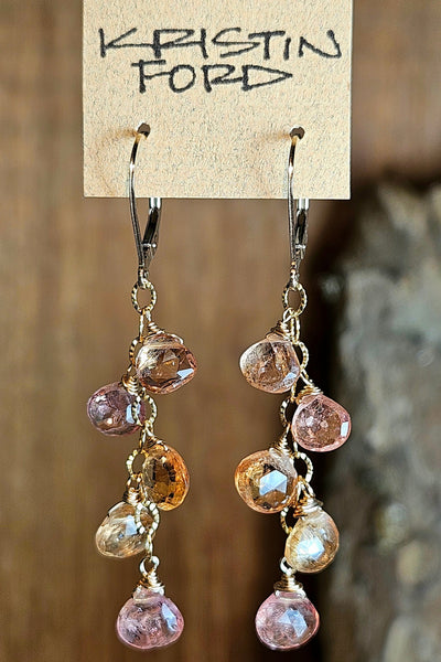GF) One of a Kind Imperial Topaz & Sunset Padparadscha Sapphire Necklace
