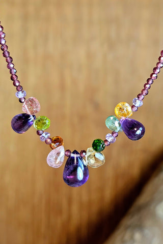 Amethyst, Garnet and MC Brio Necklace  NWH5225
