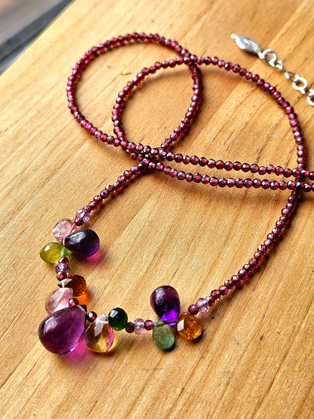 Amethyst, Garnet and MC Brio Necklace  NWH5225