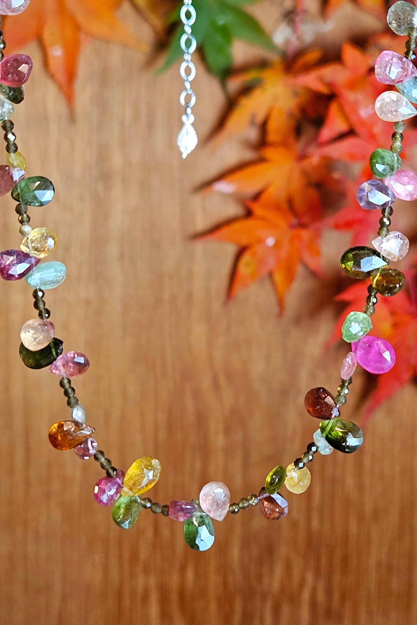Multi Color Tourmaline & Olive Chrysoberyl Necklace  NWH5125