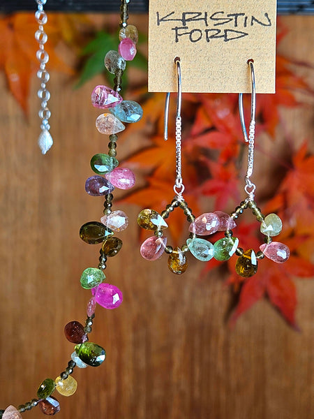 Multi Color Tourmaline & Olive Chrysoberyl Necklace  NWH5125