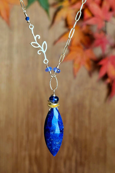 GF) Lapis Lazuli, Blue Sapphire & Tanzanite Necklace  NBL8025G