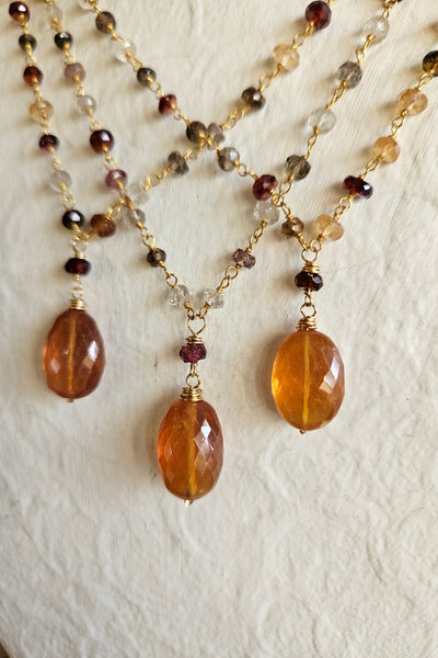 Limited Edition GF) Padparadscha & Tundra Sapphire Necklace  NWH4325G