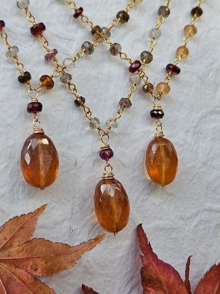 Limited Edition GF) Padparadscha & Tundra Sapphire Necklace  NWH4325G