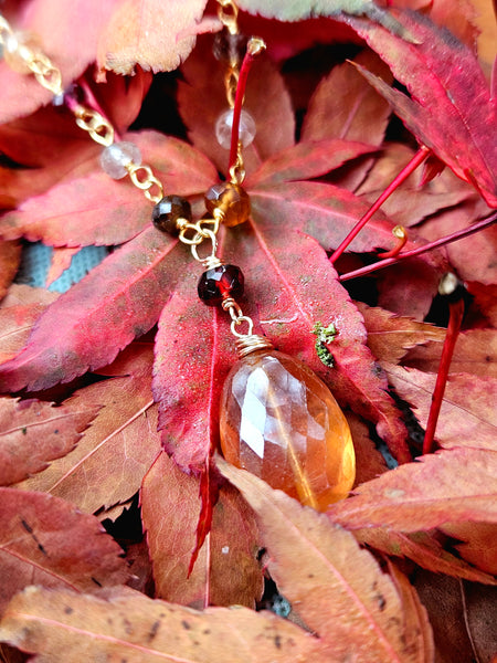 Limited Edition GF) Padparadscha & Tundra Sapphire Necklace  NWH4325G