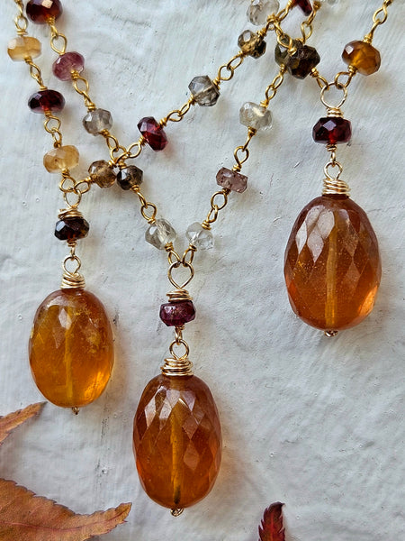 Limited Edition GF) Padparadscha & Tundra Sapphire Necklace  NWH4325G