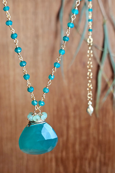 GF) Green Onyx & Chrsoprase Necklace  NGR0526G