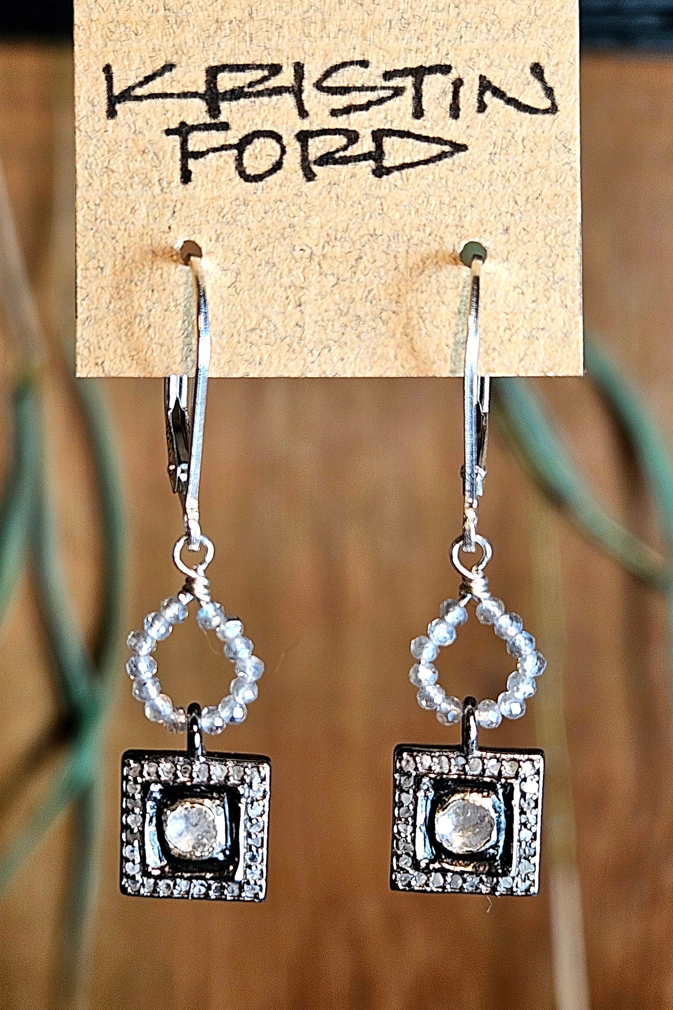 Diamond & Labradorite Earrings   EWH5525