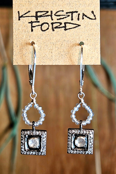Diamond & Labradorite Earrings   EWH5525