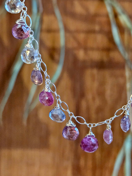 One of a Kind Multi Color Sapphire Necklace