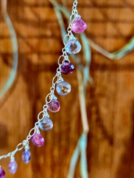 One of a Kind Multi Color Sapphire Necklace