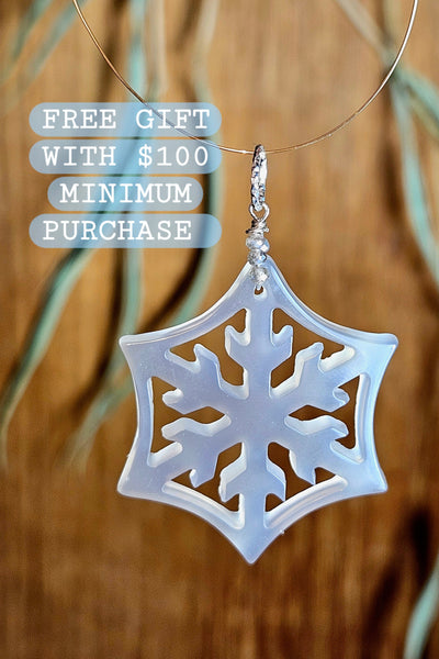 Silver/Grey Onyx & Labradorite Snowflake Pendant/Floater  PBK9925