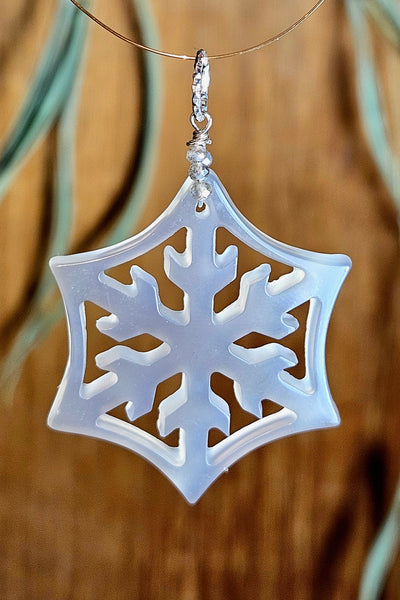 Silver/Grey Onyx & Labradorite Snowflake Pendant/Floater  PBK9925
