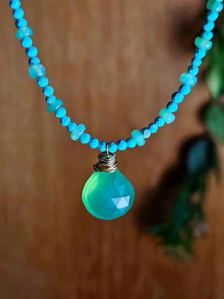 GF) Chrysoprase & Turquoise Necklace  NGR0926G