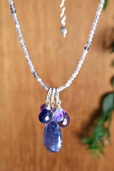 Iolite, Sapphire, Amethyst, Tanzanite & Ruby Necklace NBL0526