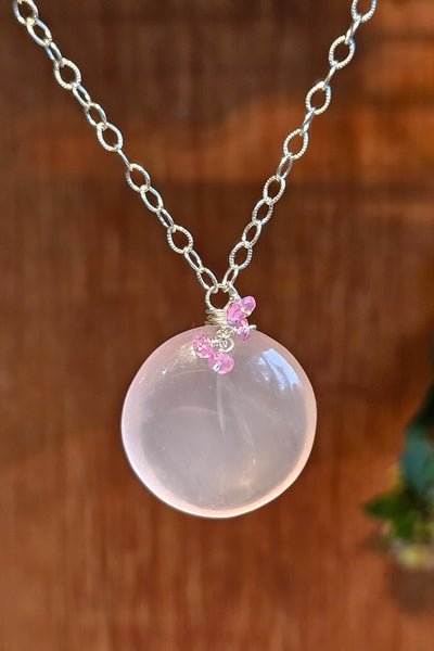 Rose Quartz & Pink Sapphire Necklace  NRD1126