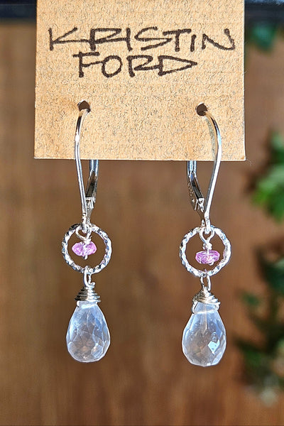 Rose Quartz & Pink Sapphire Earrings  ERD1126