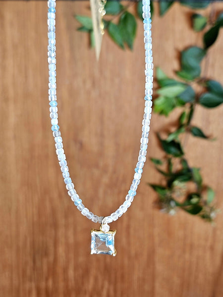 GF) Blue Topaz, Labradorite & Blue Apatite Necklace  NBL0326G