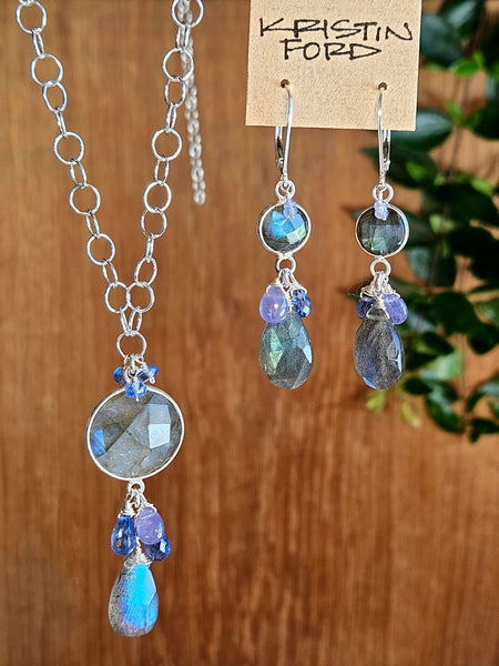 Labradorite, Kyanite & Tanzanite Necklace  NBK3426