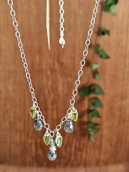 Prasiolite, Peridot & Emerald Necklace  NGR0826