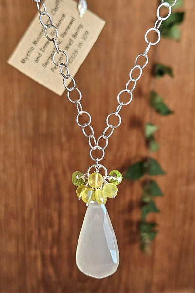 Mystic Moonstone, Serpentine & Peridot Necklace  NWH0126