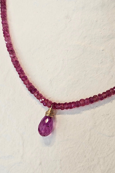 Pink & Red Sapphire Necklace  NRD2326G