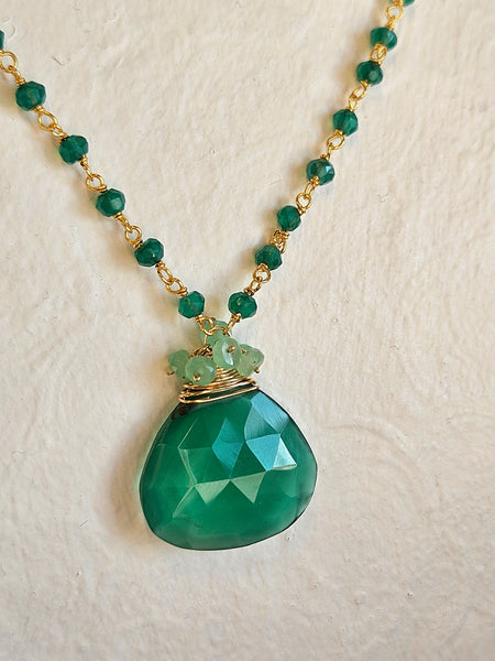 GF) Green Onyx & Chrsoprase Necklace  NGR0526G