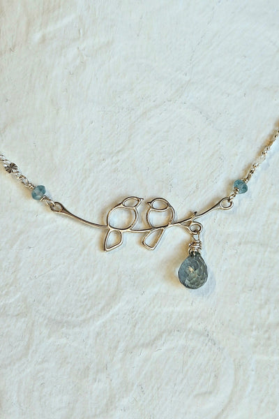 Love Birds and Aquamarine Necklace  NWH5026AQ
