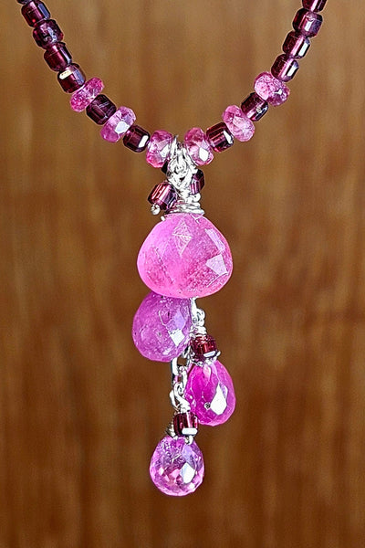 One of a Kind Ruby & Garnet Necklace & Earrings