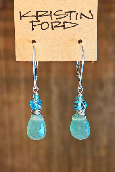 Green Aventurine, Apatite & Green Onyx Earrings EGR5526