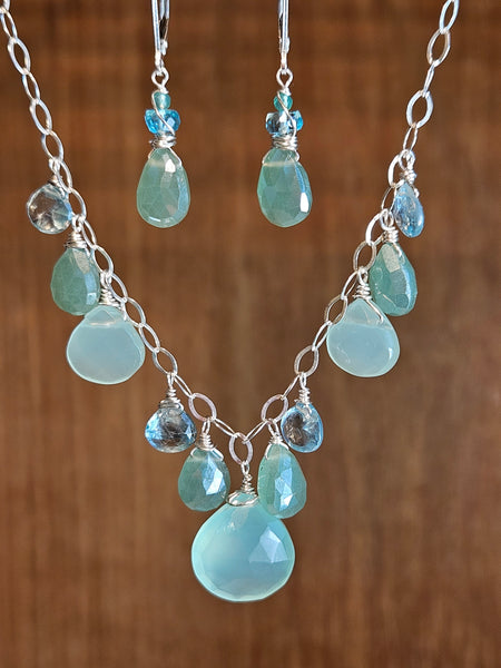 Green Aventurine, Apatite & Green Onyx Earrings EGR5526
