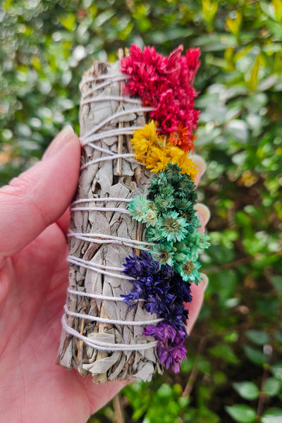 White Sage & Flower Bundles / Smudge Sticks
