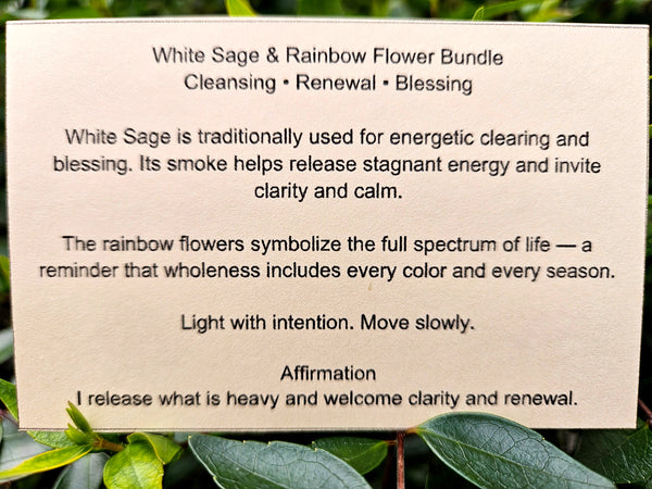 White Sage & Flower Bundles / Smudge Sticks