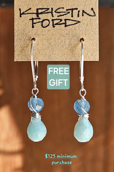 Amazonite & Aquamarine Earrings  EBL6026