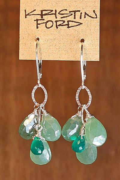 Chalcedony, Green Aventurine & Ocean Blue Kyanite Necklace  NBL5526