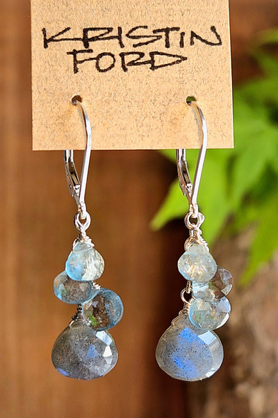 Labradorite & Aquamarine Earrings  EBK3626