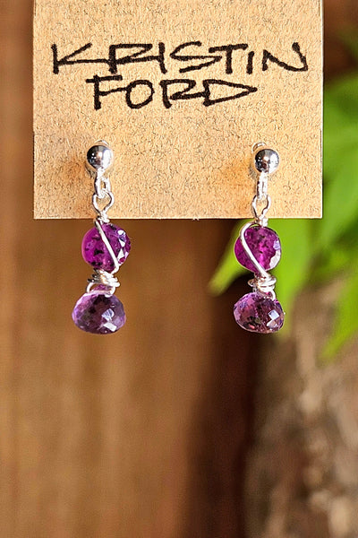 Amethyst & Ruby Earrings  EBL6326
