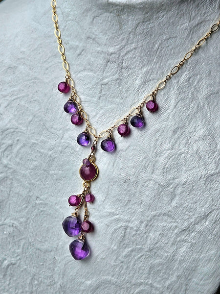 One of a KInd GF) Ruby & Amethyst Necklace