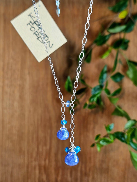 Tanzanite, Neon Apatite & Kyanite Necklace  NBL4626
