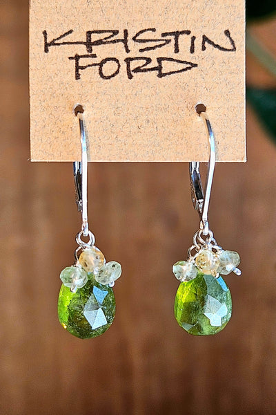 Vesuvianite, Grossular Garnet & Citrine Earrings  EGR3026