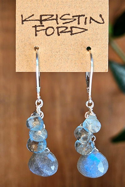 Labradorite & Aquamarine Earrings  EBK3626