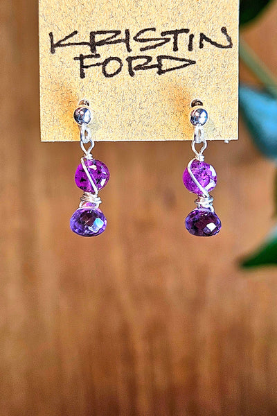 Amethyst & Ruby Earrings  EBL6326